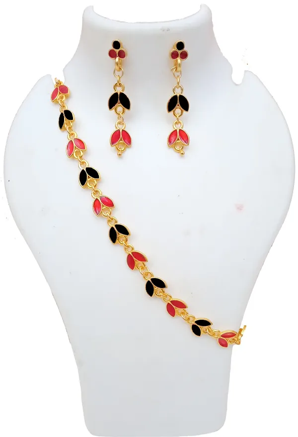 Assamese_Traditional_Black_And_Pink_Colour_Golpata_Jewellery_Set_For_Women